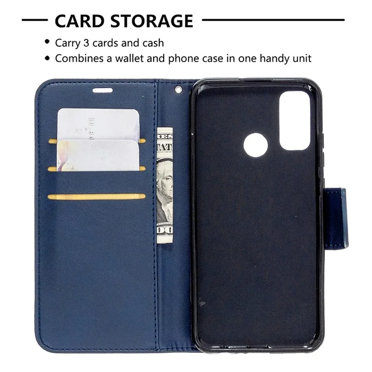Wallet Leather Stand Case for Huawei P smart 2020 - Blue