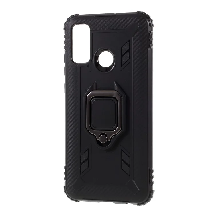 Case de Teléfonos TPU Para el Anillo de Dedo Para Huawei P Smart 2020 - Negro