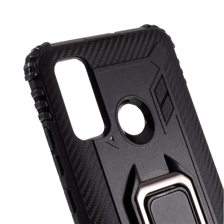 Case de Teléfonos TPU Para el Anillo de Dedo Para Huawei P Smart 2020 - Negro