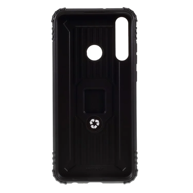 Finger Ring TPU Phone Case with Magnetic Sheet for Huawei Y6p - Black