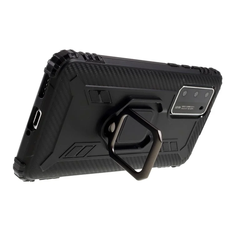 Ringue de Doigt Kickstand TPU Téléphone Case Pour Huawei P40 - le Noir
