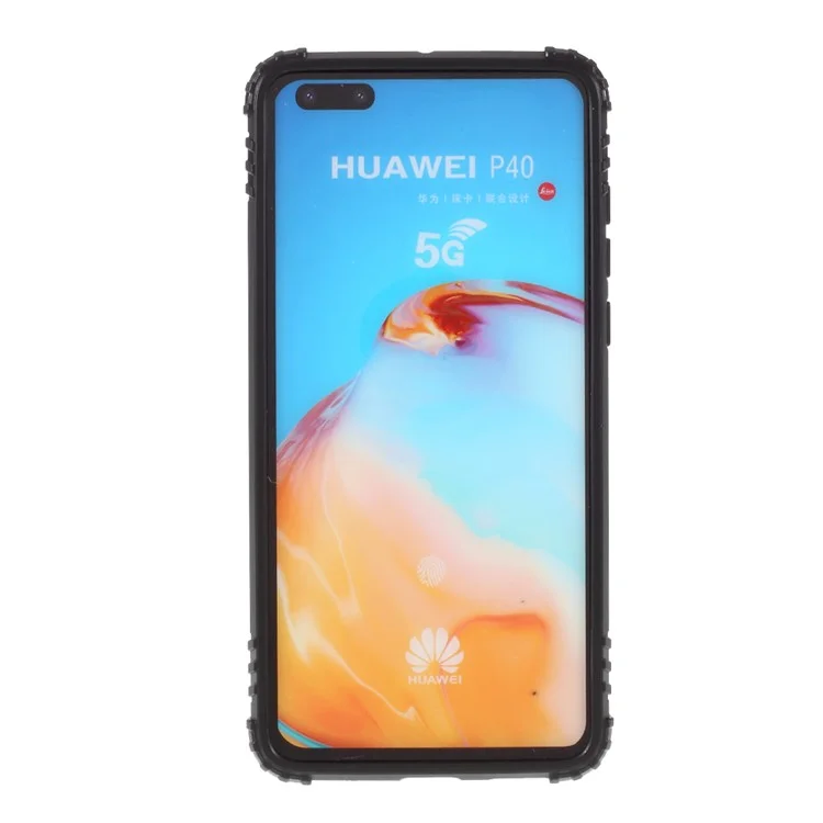 Fingerring Kickstand TPU -telefonfall Für Huawei P40 - Schwarz