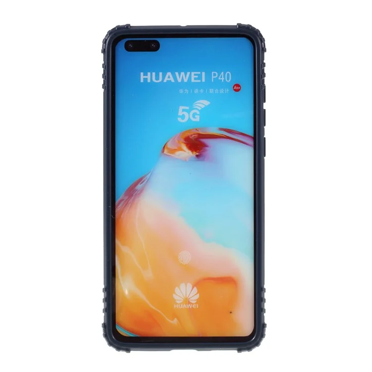 Finger Ring Kickstand TPU Phone Case for Huawei P40 - Blue