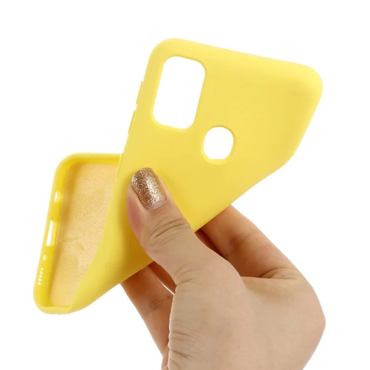 Liquid Silicone Shell Cell Phone Case for Huawei P smart 2020 - Yellow