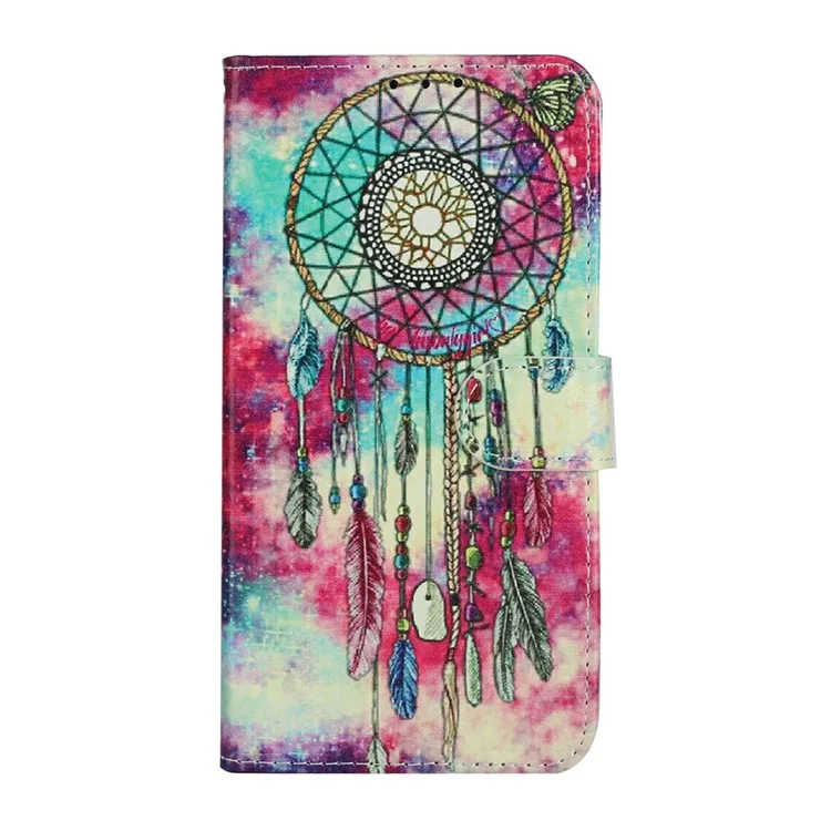 Pattern Printing Shell Leather Wallet Cell Phone Cover for Huawei Y5p - Dream Catcher