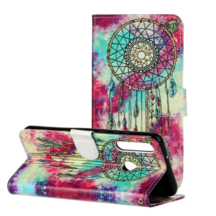 Pattern Printing Wallet Leather Mobile Cover for Huawei Y6p - Dream Catcher