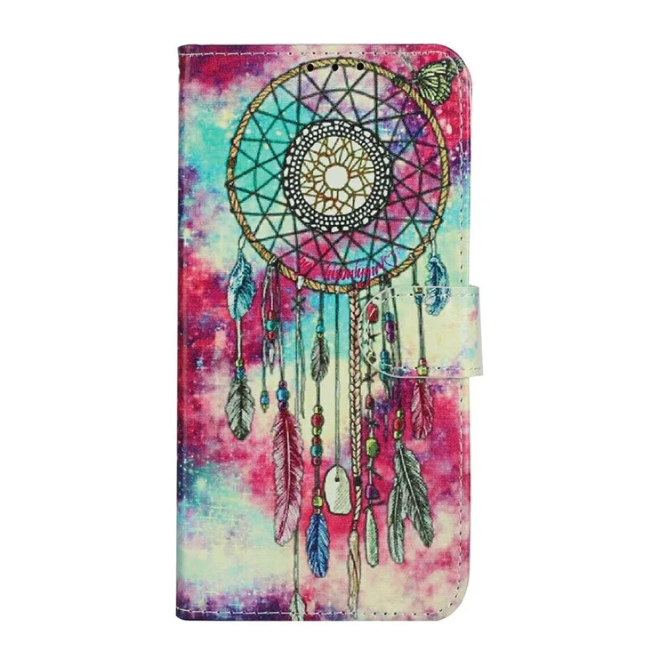 Pattern Printing Wallet Leather Mobile Cover for Huawei Y6p - Dream Catcher