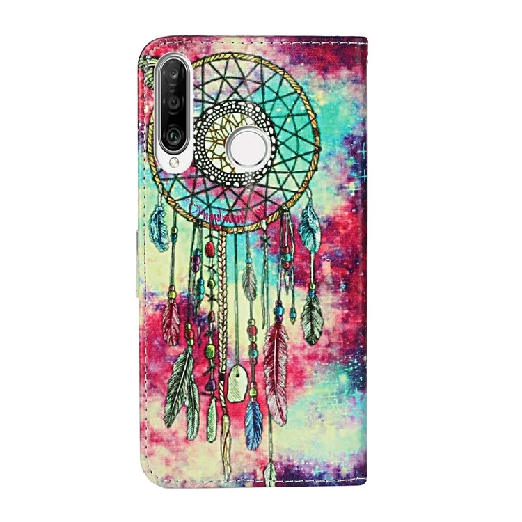 Pattern Printing Wallet Leather Mobile Cover for Huawei Y6p - Dream Catcher