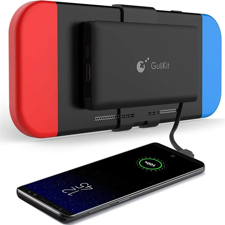 GULIKIT NS01 Banco de Potencia de 10000mAh con Clip Posterior para Nintendo Switch