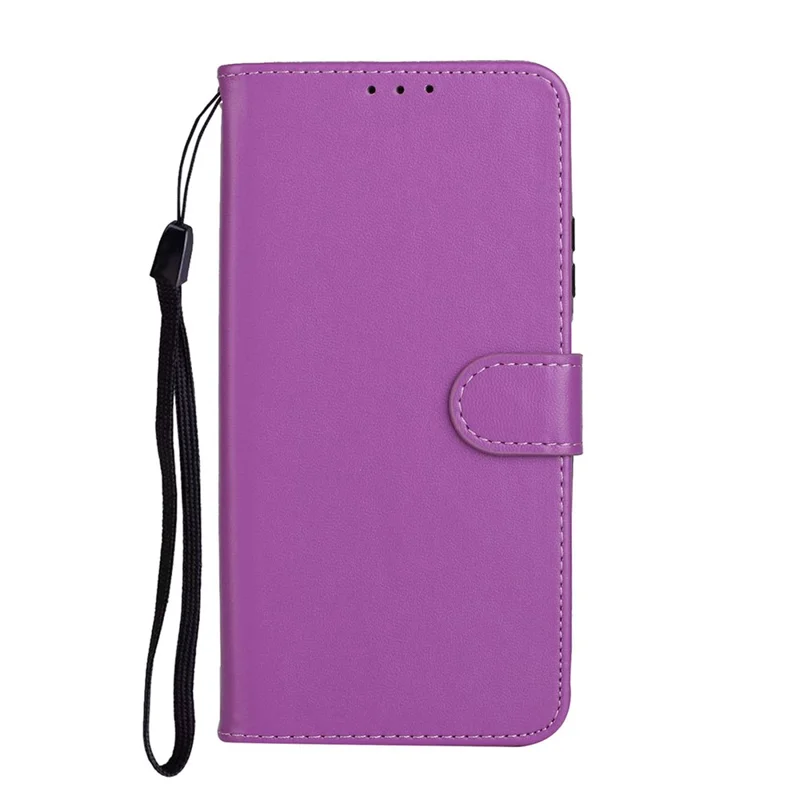 Wallet Leather Stand Phone Case with Strap for Huawei P40 lite 4G / Nova 7i / Nova 6 SE - Purple