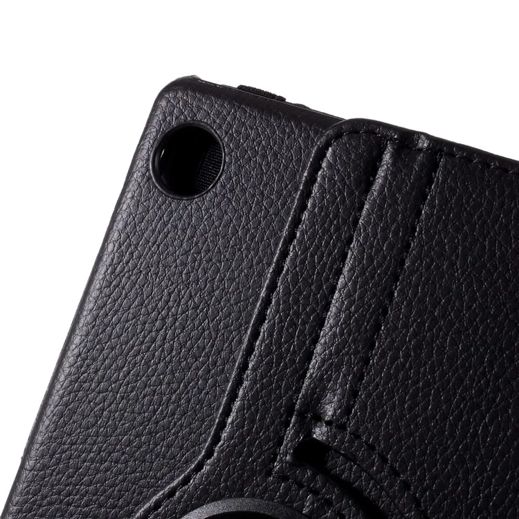 Texture De Litchi Etui En Cuir De Support Rotatif À 360 ° Pour Huawei Matepad T8 - Noir