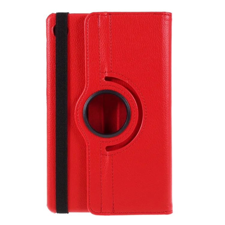 Litchi Textura 360 ° Rotating Stand Capa De Couro Para Huawei MatePad T8 - Vermelho