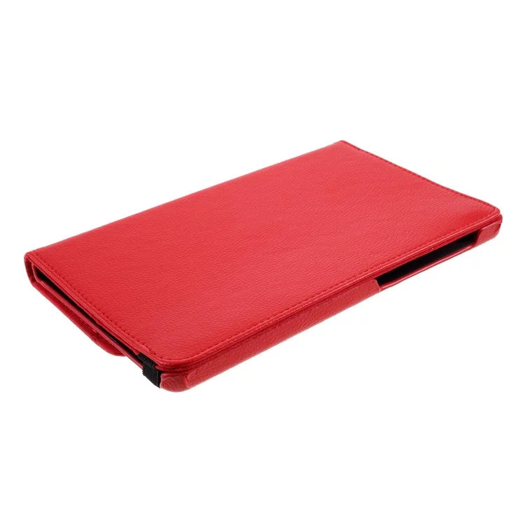 Litchi Textura 360 ° Rotating Stand Capa De Couro Para Huawei MatePad T8 - Vermelho