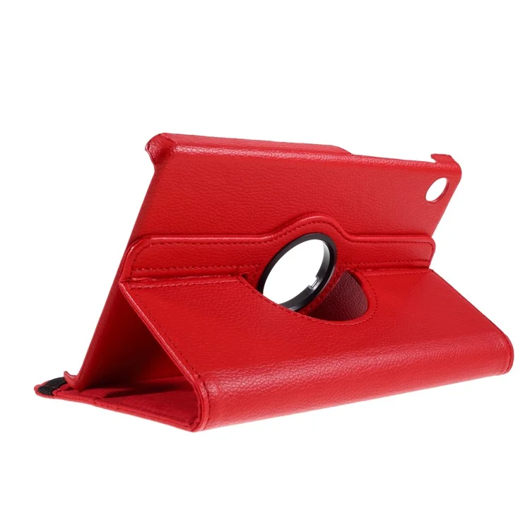 Litchi Textura 360 ° Rotating Stand Capa De Couro Para Huawei MatePad T8 - Vermelho