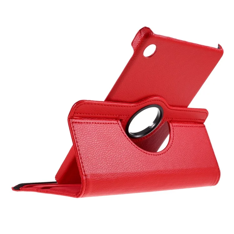 Litchi Textura 360 ° Rotating Stand Capa De Couro Para Huawei MatePad T8 - Vermelho