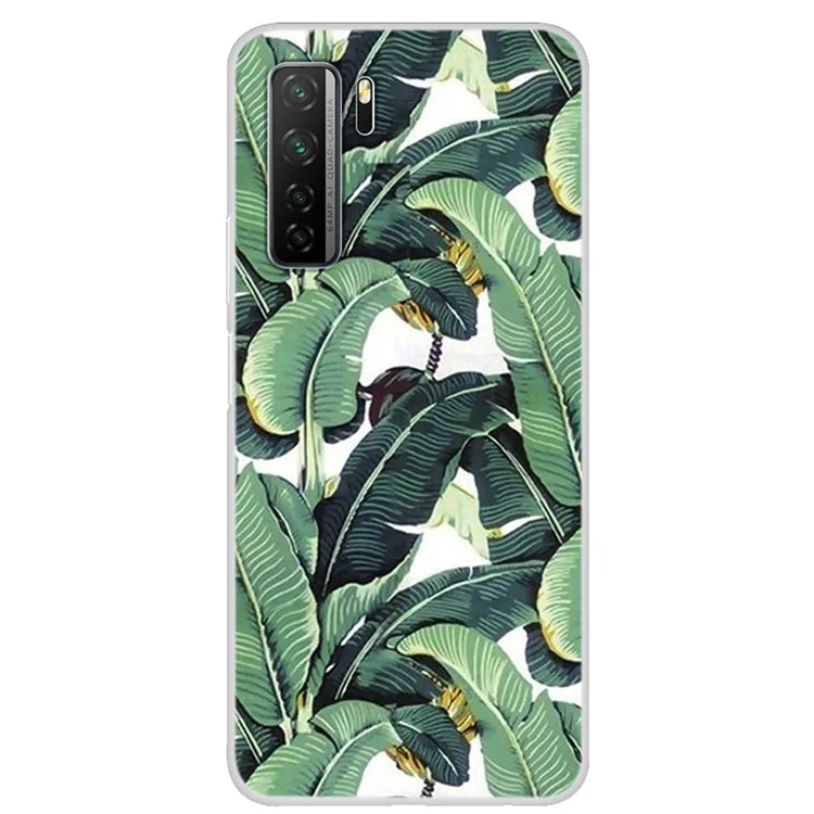 Impresión de Patrones Case de TPU Suave Para Huawei Nova 7 SE / P40 Lite 5G - Hoja