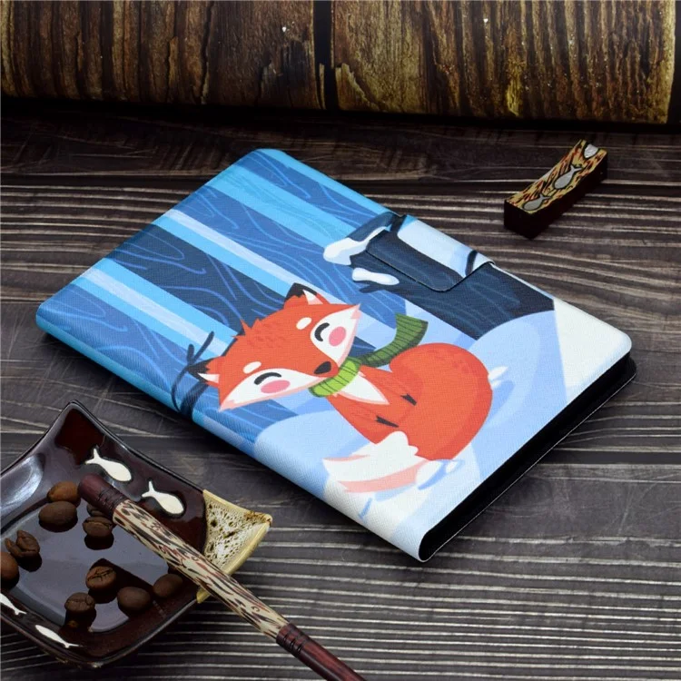 Pattern Printing Leather Stand Tablet Shell for Huawei MatePad T8 - Fox