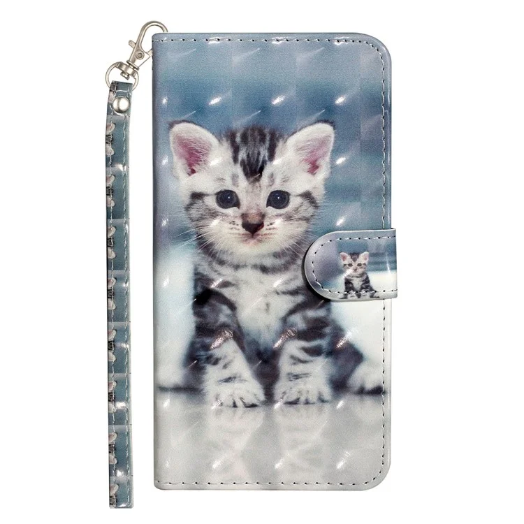 Custodia Per Portafoglio In Pelle Con Motivo A Spot Leggero Per Huawei Y5P - Gatto