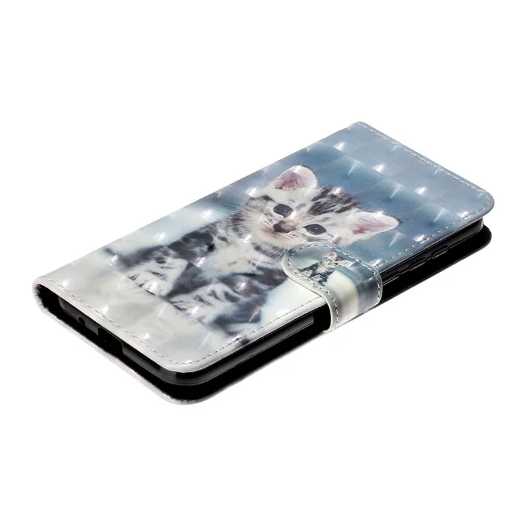 Custodia Per Portafoglio In Pelle Con Motivo A Spot Leggero Per Huawei Y5P - Gatto