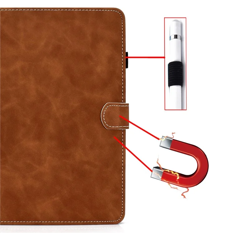 Leather Stand Case with Card Slots for Huawei MatePad T8 - Brown
