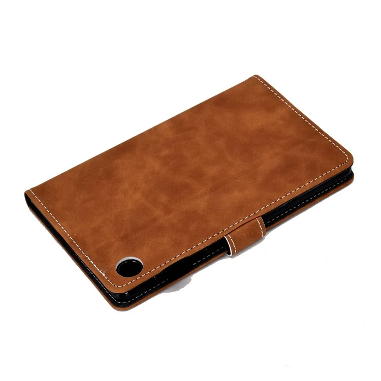 Leather Stand Case with Card Slots for Huawei MatePad T8 - Brown
