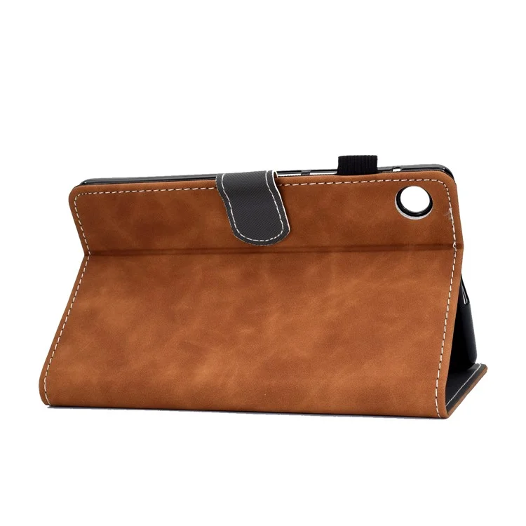 Leather Stand Case with Card Slots for Huawei MatePad T8 - Brown