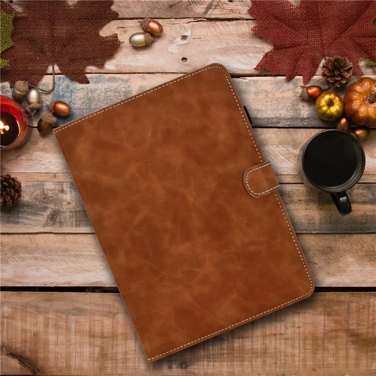 Leather Stand Case with Card Slots for Huawei MatePad T8 - Brown