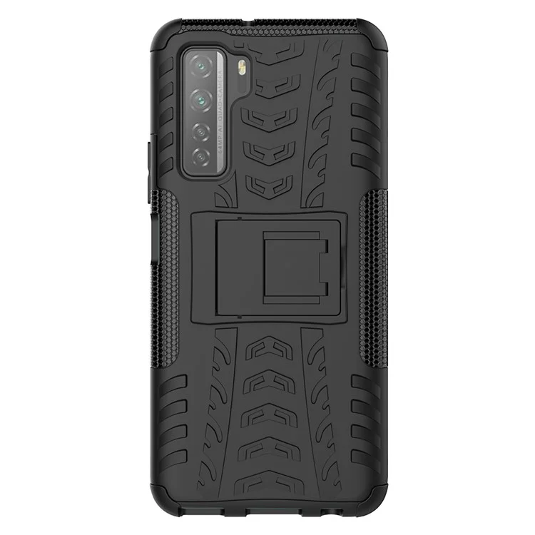 Couverture PC + TPU Avec Béquille Pour Huawei P40 Lite 5G / Nova 7 SE 5G - le Noir