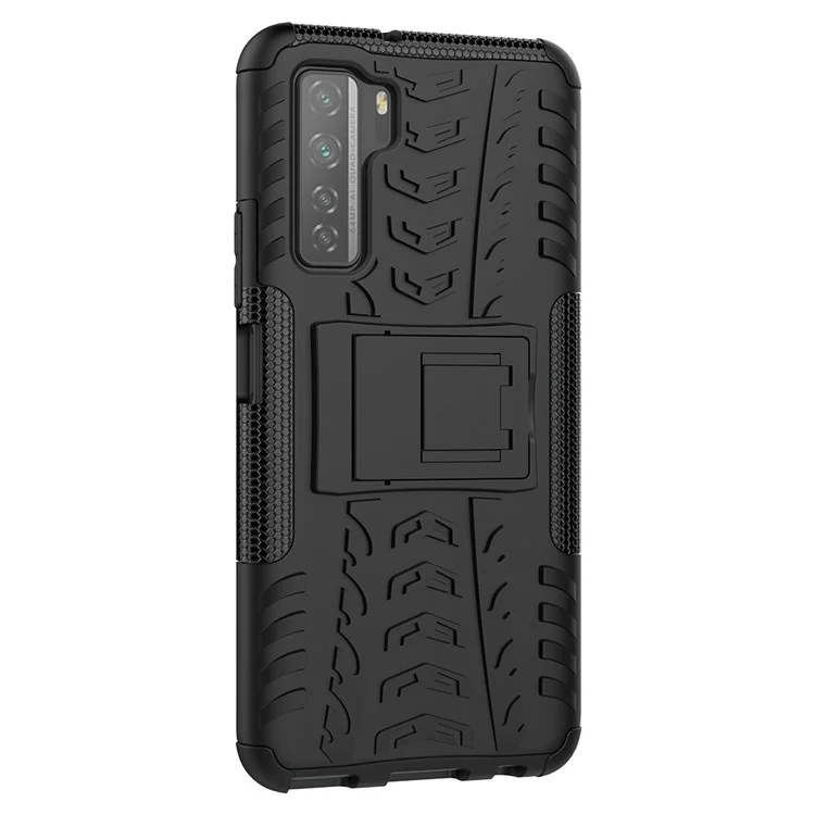 Couverture PC + TPU Avec Béquille Pour Huawei P40 Lite 5G / Nova 7 SE 5G - le Noir