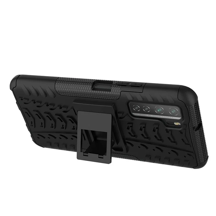 Couverture PC + TPU Avec Béquille Pour Huawei P40 Lite 5G / Nova 7 SE 5G - le Noir