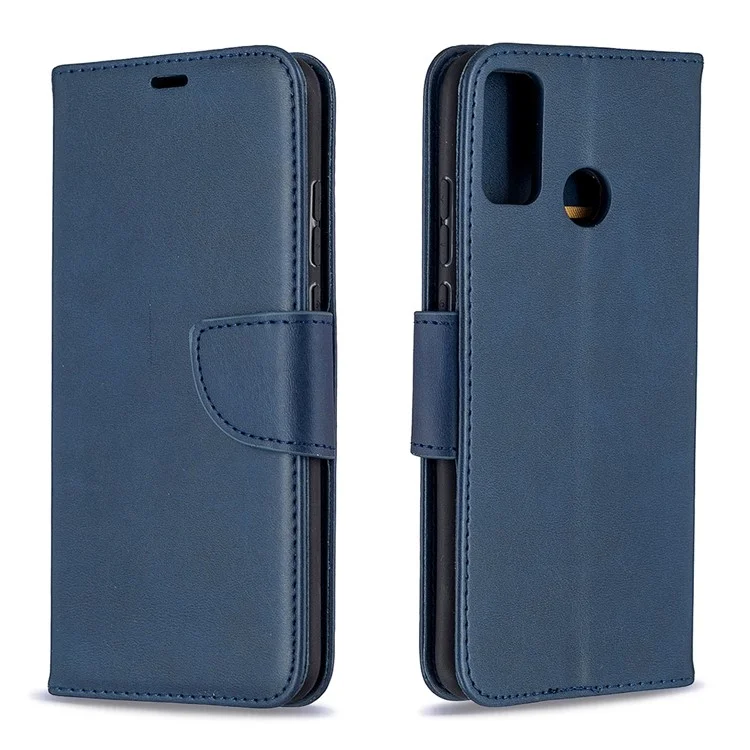 Wallet Stand PU Leather Mobile Phone Case for Honor 9X Lite - Blue