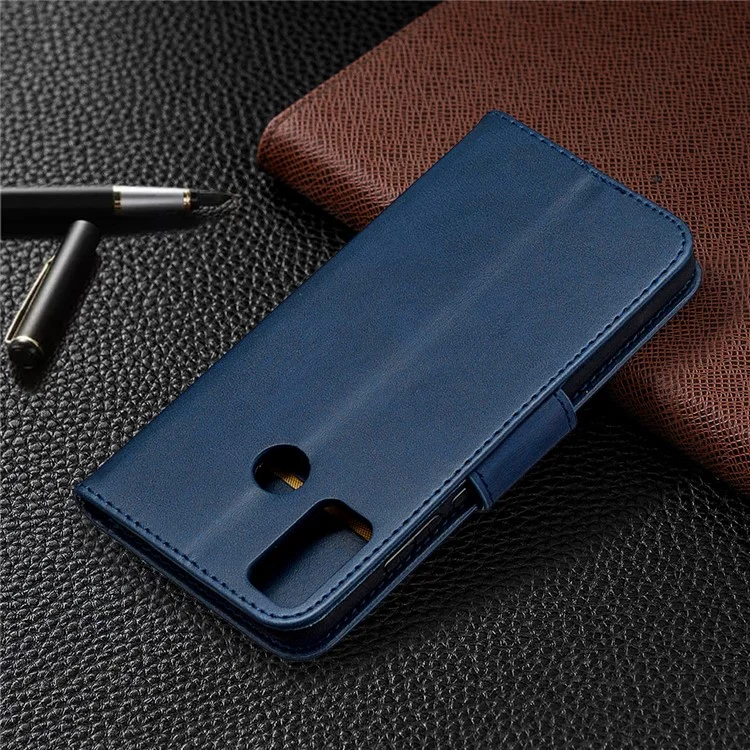 Wallet Stand PU Leather Mobile Phone Case for Honor 9X Lite - Blue