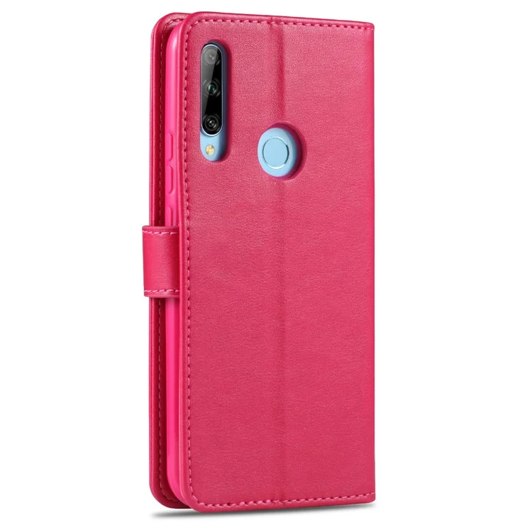 Cuoio Azns Con Guscio di Portafoglio Per Huawei Y6p - Rosa