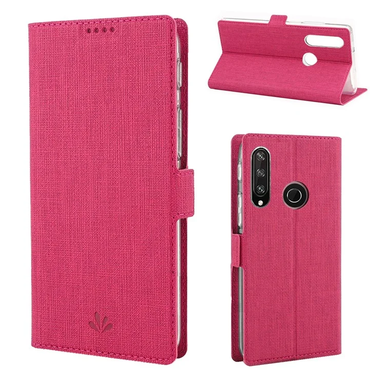 VILI DMK in Pelle Con Doppia Carta Copertura Per Cellulare in Stile Fibbia Laterale Per Huawei Y6p - Rosa