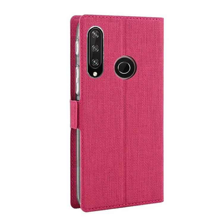 VILI DMK in Pelle Con Doppia Carta Copertura Per Cellulare in Stile Fibbia Laterale Per Huawei Y6p - Rosa