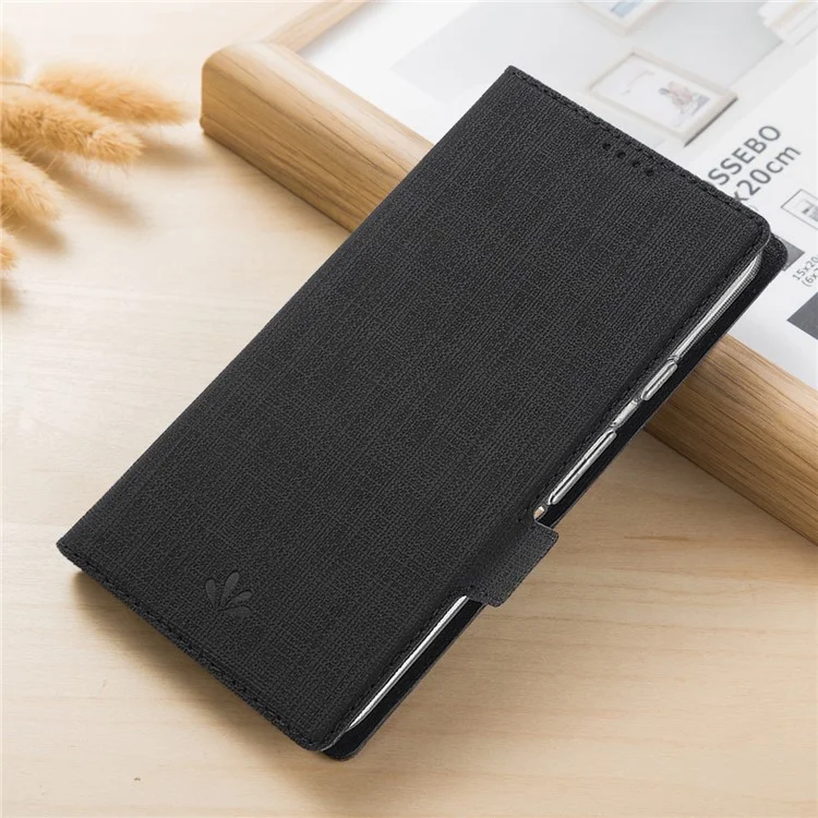 VILI DMK Cross Texture Double Magnetic Clasp Leather Wallet Case for Huawei Y5p/Honor 9S - Black