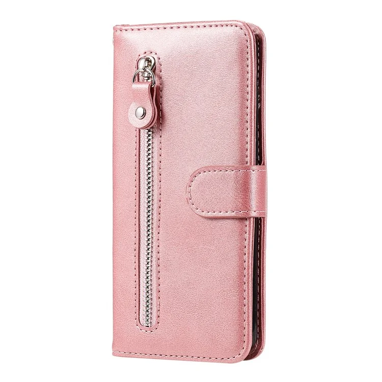 Portafoglio in Pelle Tascabile Con Cerniera Per Huawei Y6p - Oro Rosa