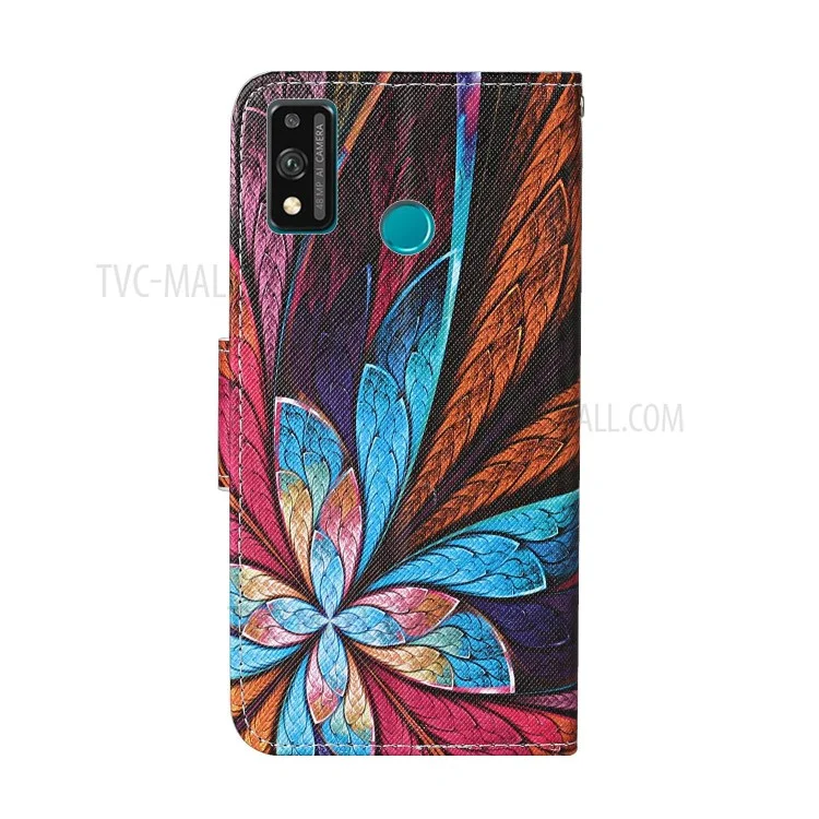 Pattern Printing Stand Shell Wallet Leather Case for Honor 9X Lite - Beautiful Pattern