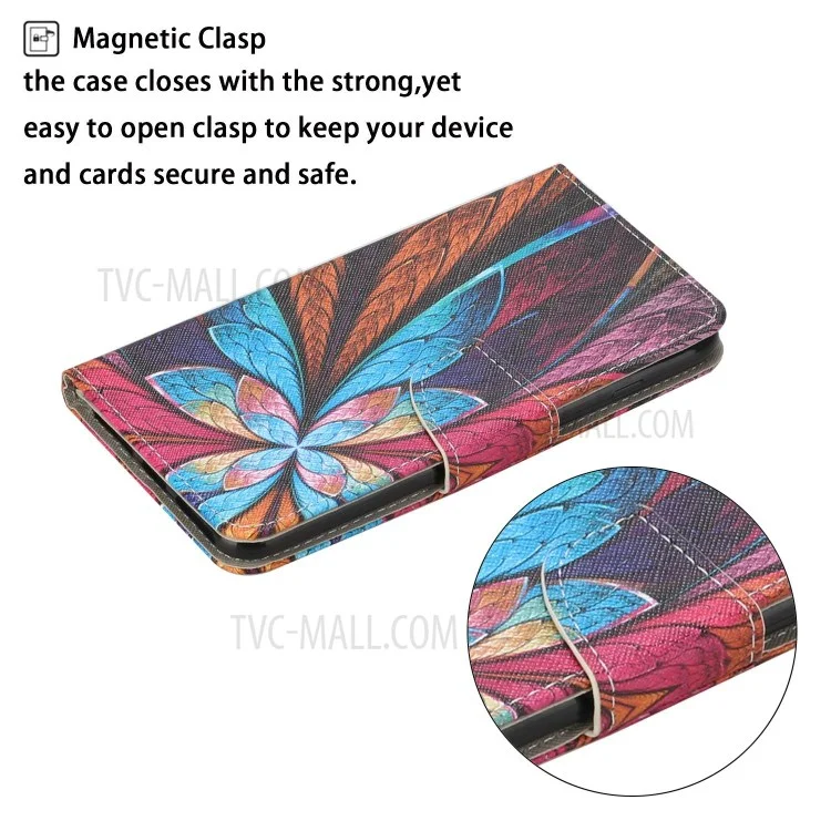Pattern Printing Stand Shell Wallet Leather Case for Honor 9X Lite - Beautiful Pattern