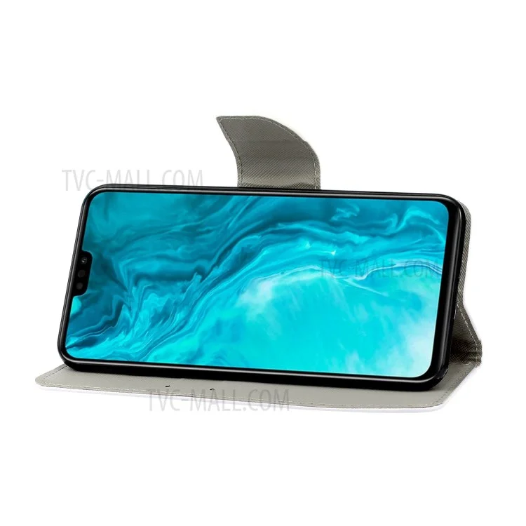 Pattern Printing Stand Shell Wallet Leather Case for Honor 9X Lite - Beautiful Pattern