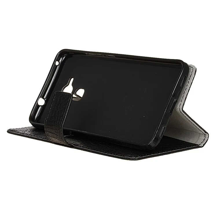 Crocodile Style Texture Wallet Leather Stand Case for Huawei Honor 5c / GT3 - Black