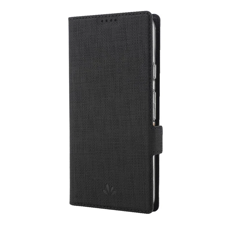 Vili DMK Cross Textur Doppelmagnetverschluss Leder Brieftasche Hülle Für Huawei P40 Pro Plus - Schwarz