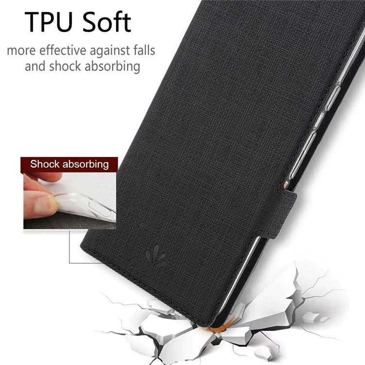 VILI DMK Cross Texture Double Magnetic Clasp Leather Wallet Stand Case for Huawei P40 Pro Plus - Black