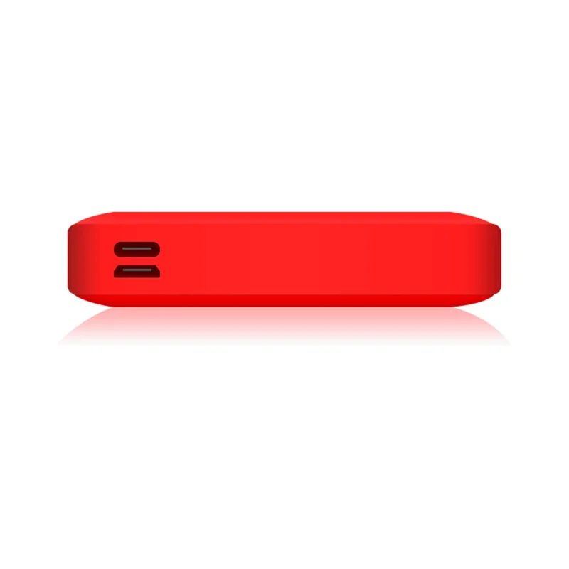 10000mAh 3 USB Ports Mini Solar Power Bank with Type-C + Micro USB Dual Input - Red