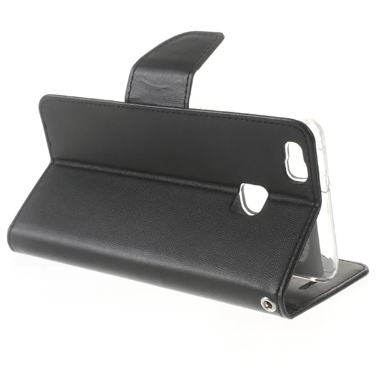 MERCURY GOOSPERY Bravo Diary Leather Wallet Case for Huawei P9 Lite - Black