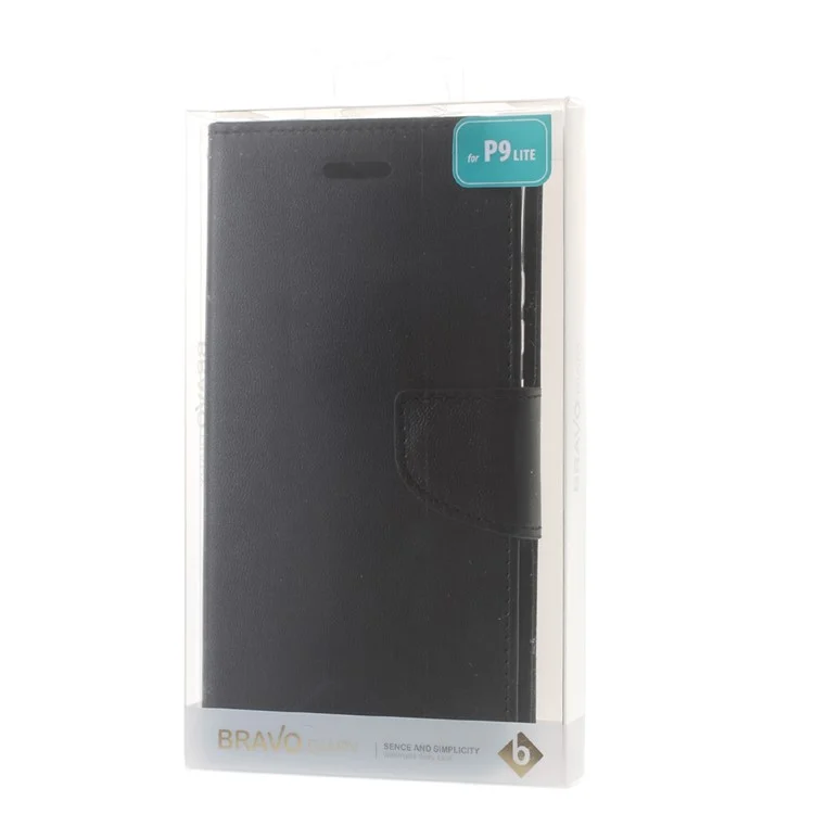 MERCURY GOOSPERY Bravo Diary Leather Wallet Case for Huawei P9 Lite - Black
