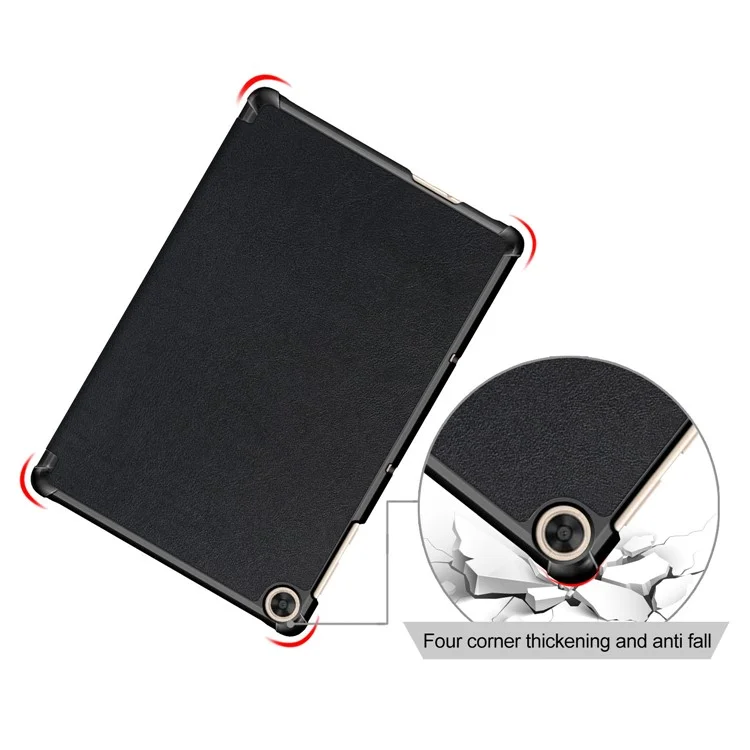 Capa de Tablet de Couro Tri-dobras com Estilo para Huawei Matepad T10S /T10 / Honor Pad 6 - Preto