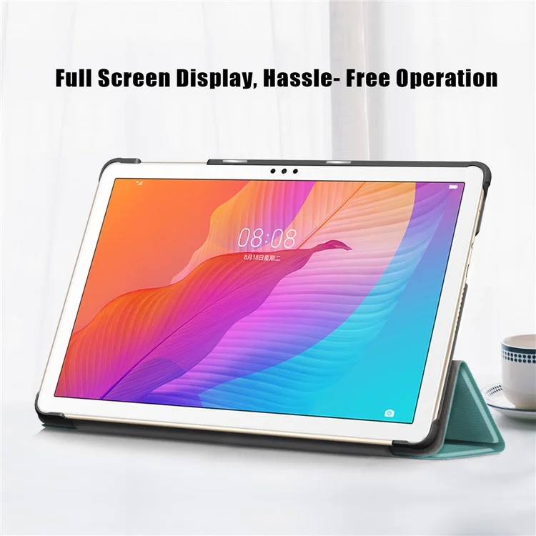 Hochwertige Ledertri-Fold-Tablettenhülle für Huawei Matepad T10S /T10 / Honor Pad 6 - Grün