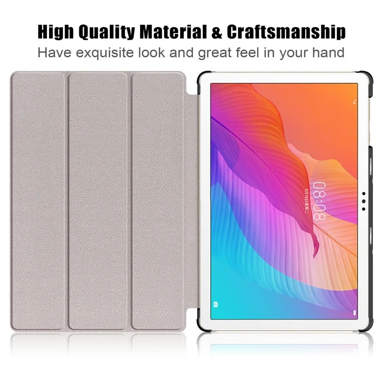 Printing Surface Tri-fold Leather Tablet Cover for Huawei MatePad T10S/Honor 6 - Painting Pattern