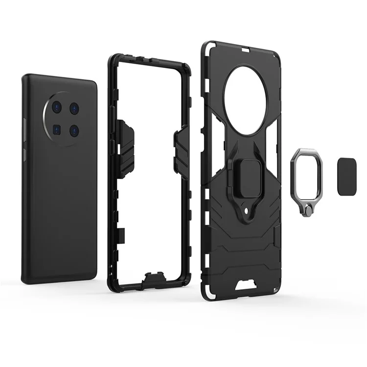 Guarda PC + TPU Case Com Kickstand Para Huawei Mate 40 Pro - Preto